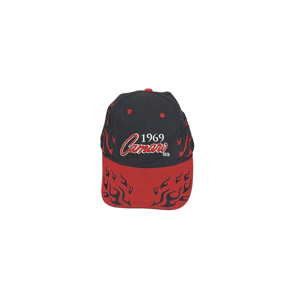 GM Official 1969 Camaro SS Hat Black Red‎ Flame Embroidered Chevrolet Bowtie Cap